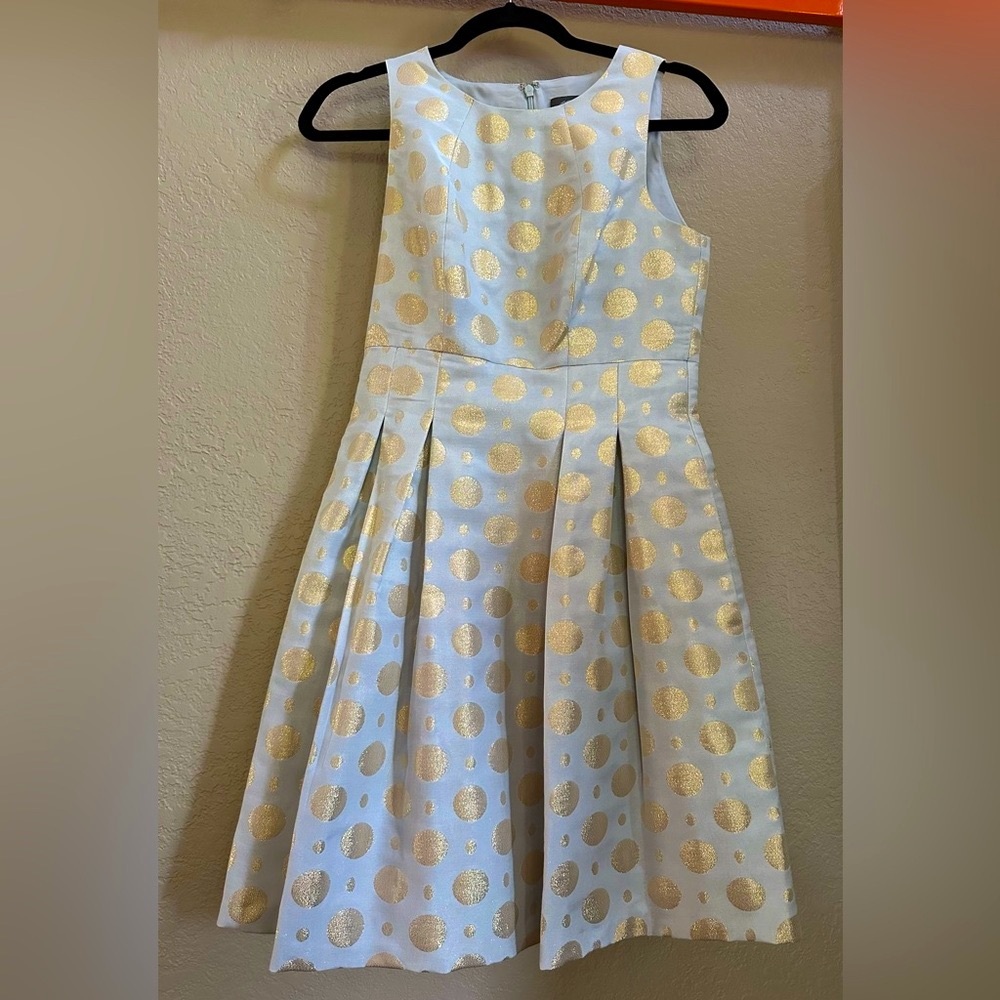Vince Camuto Gold Polka Dot Dress